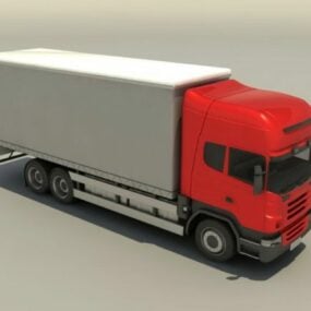 Modello 3d del camion con cassone merci