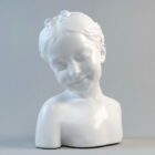 Statue de buste de jeune fille française
