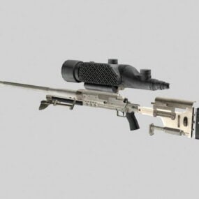 Futuristic Sniper Rifle Big Scope 3d model