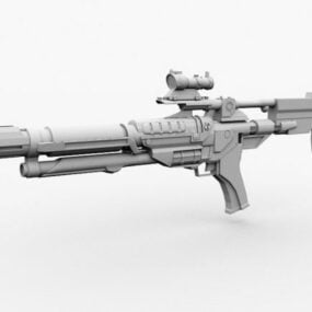 Modelo 3d futurista de arma de atirador furtivo