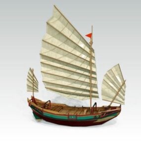 Wooden Fisherman Boat 3d model