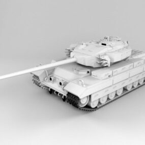 Cartoon Fat Tank With Big Gun 3d model