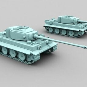 Alman 2. Dünya Savaşı Kaplan Tankı 3D modeli