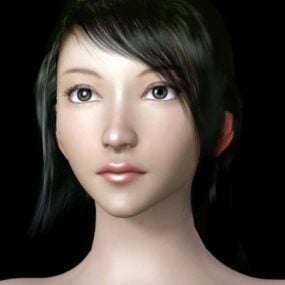 Kinesisk pige realistisk hoved 3d-model