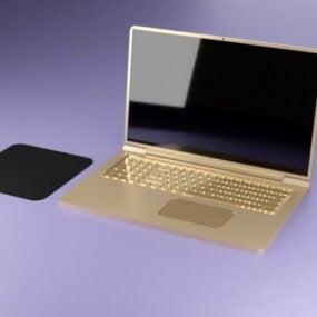 Zlatý 3D model notebooku