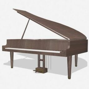 Instrumento de piano de cola marrón modelo 3d