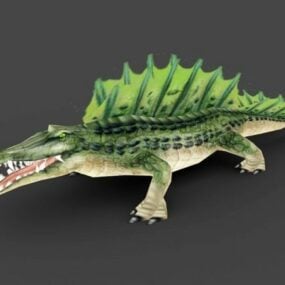 نموذج وحش التمساح عصور ما قبل التاريخ ثلاثي الأبعاد