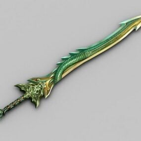 Green Dragon Gaming Sword 3d model