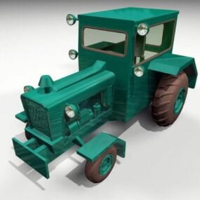 Model 3d Traktor Ladang Poli Rendah