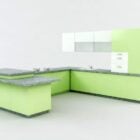 Green Kitchen Cabinets U Shaped
