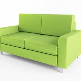 Fabric Loveseat Green Color 3d model