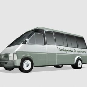 نموذج حافلة صغيرة خضراء ثلاثية الأبعاد