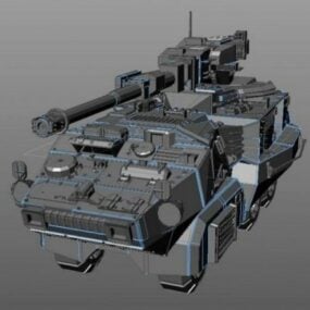 Tanque de combate terrestre modelo 3d