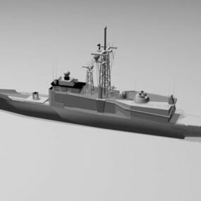 Model 3d Kapal Kelas Berpandu Frigat Peluru Berpandu