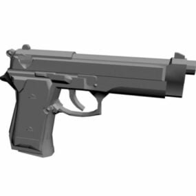 Old Handgun Pistol 3d model