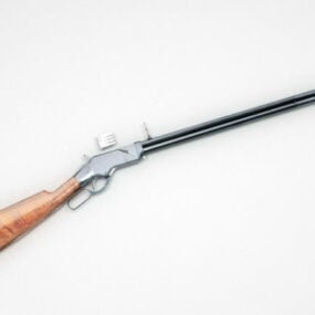 Old Rifle Gun Wood Handle 3d model