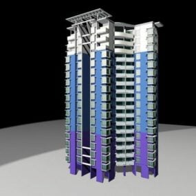 高層マンションブロックの建物3Dモデル
