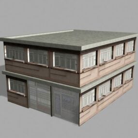 House Complex Building With Landscape 3d model