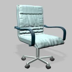 Black Leather Club Chair Vintage Style 3d model