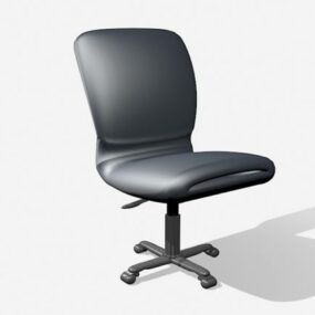 Office Desk Chair Black Leather 3d model