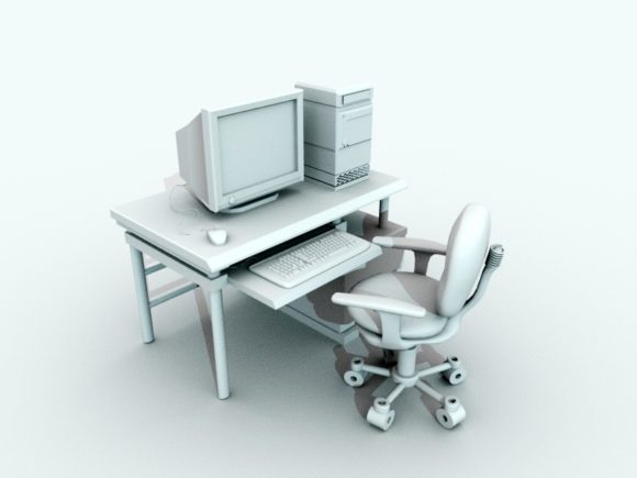 Office Desk Furniture With Chair Computer