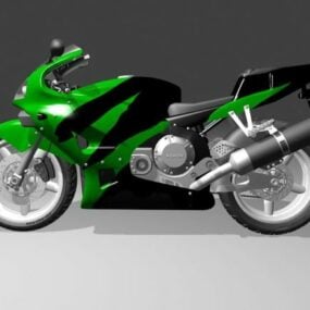 Modelo 3d de bicicleta esportiva Honda Cbr verde