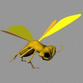 Low Poly Honey Bee 3d-modell