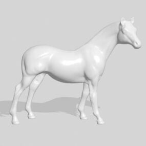 सफेद घोड़ा पशु मूर्तिकला 3डी मॉडल