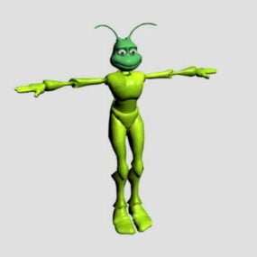 Humanoid Ant Animated With Rig 3d model