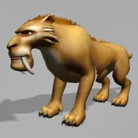 Modelo 3d del León de la Edad de Hielo