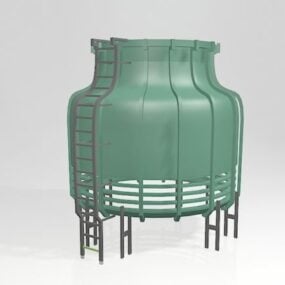 Industrial Cooling Tower Building 3d model