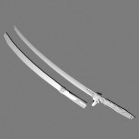 Japanese Katana Sword With Case 3d model