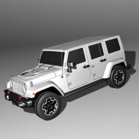 Jeep Wrangler weiß lackiertes 3D-Modell