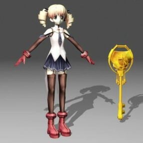 Anime Kawaii Girl 3d-modell