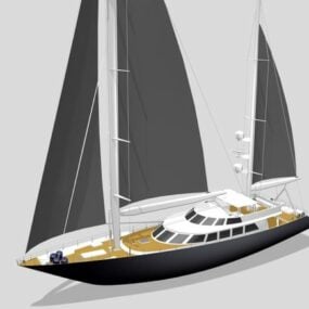 Ketch Sailboat 3d-model