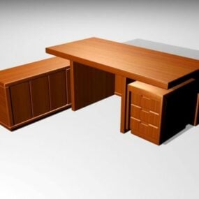 L Shaped Executive Office Work Desk 3d model
