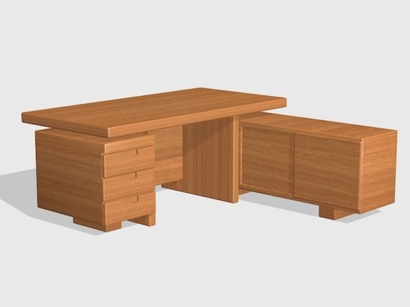 L Shaped Executive Wood Desk