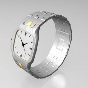 Black Dial Hand Watch 3d model