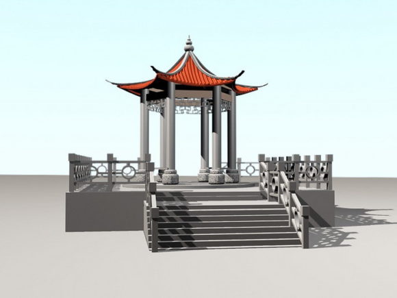 Asian Style Stone Pavilion
