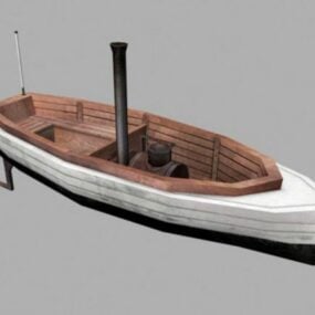 مدل سه بعدی کشتی چوبی با بادبان