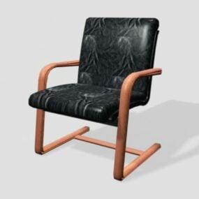 Black Leather Executive Office Desk Chair 3d model