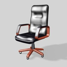 Executive Office Desk Chair Black Leather 3d model