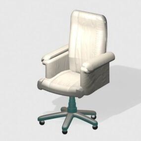 Brown Leather Accent Armchair 3d model