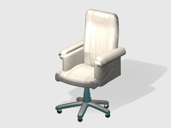 Beige Leather Office Desk Chair