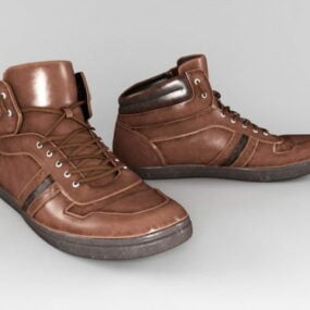 Leather Work Boots 3d model
