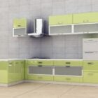 Conception d'armoires de cuisine vert citron
