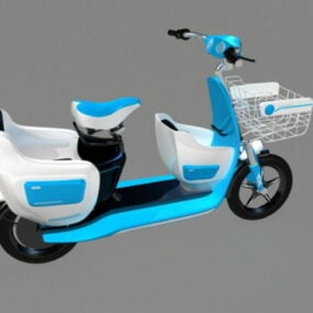 Blue Moped Scooter 3d model
