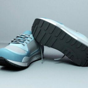 3д модель голубых кроссовок