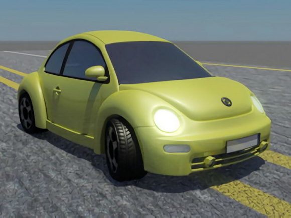 Lime Volkswagen Beetle Car