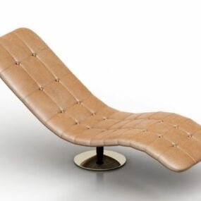 Chaise longue en cuir de salon modèle 3D